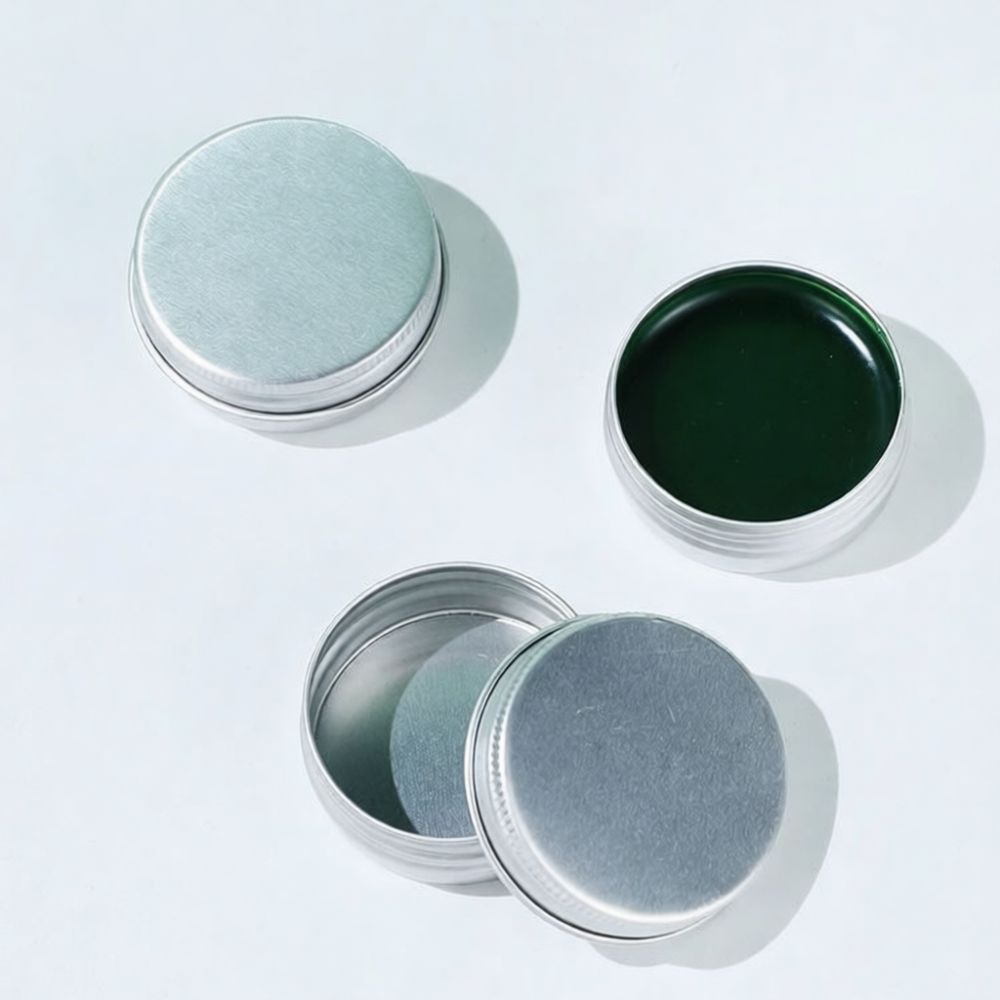 Tin Container Lid - Compact Aluminum Container Round Metal Cream